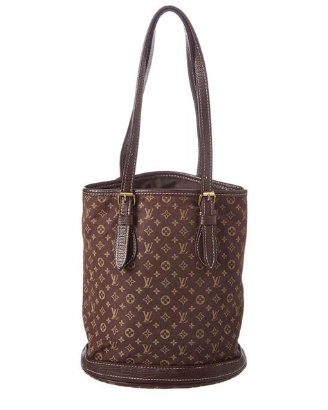 Louis Vuitton Ebene Monogram Mini Lin Canvas Bucket Bag